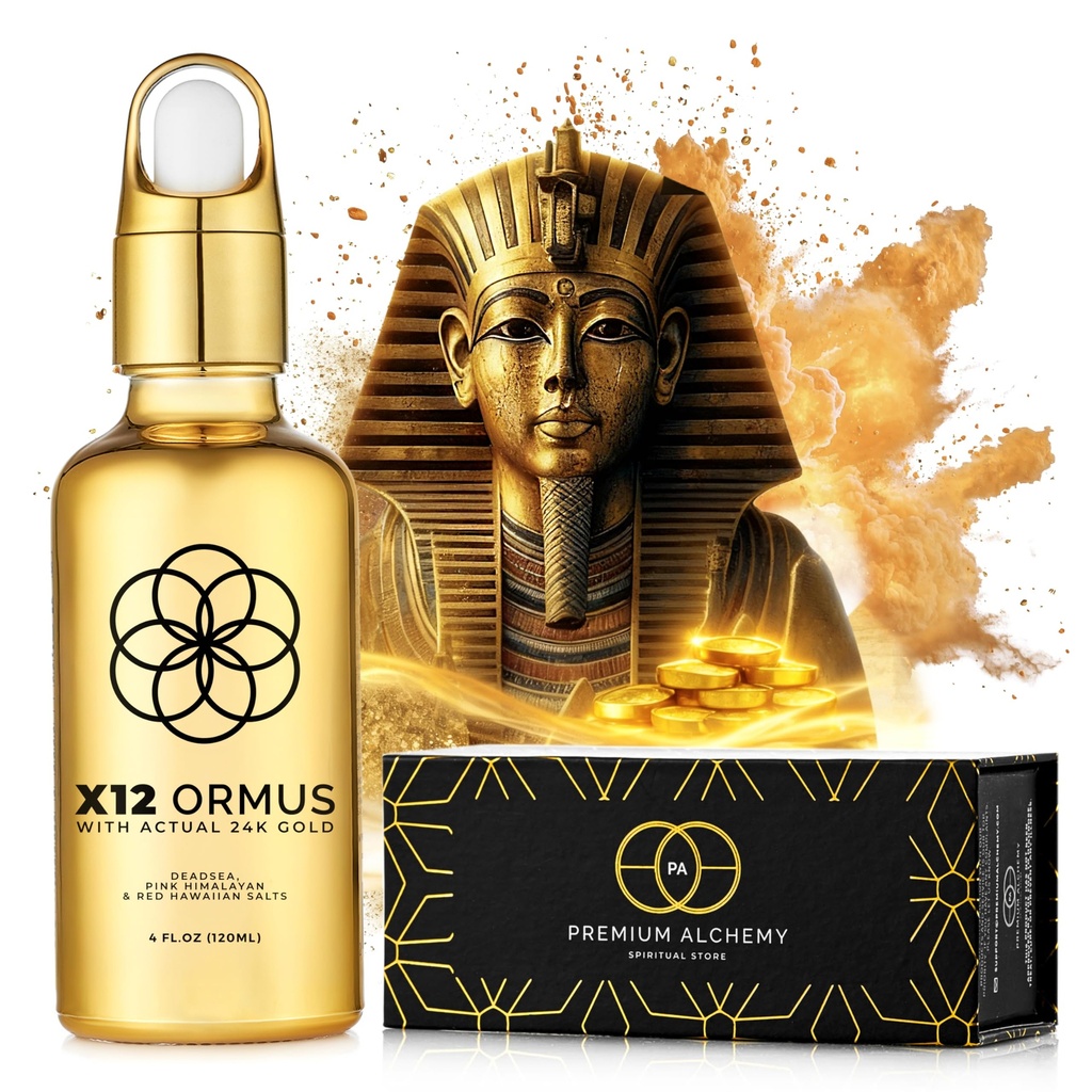 Ormus Monoatomic Gold Concentrate X12 - Liquid Gold Made by Real Alchemists - 24k Food- Class, Dead Sea & Himaláyan Salt - Podporuje Pineal Gland, Lucid Dreaming, Meditace