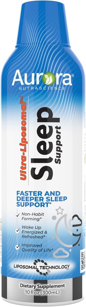 Vida Lifescience Aurora Nutrascience Ultra- Liposomální pomoc při spaní, zahrnuje melatonin, L- Theanine, Ashwagandha a uklidňující heřmánek, Heřmánek, 30 Služeb, 10 fl oz