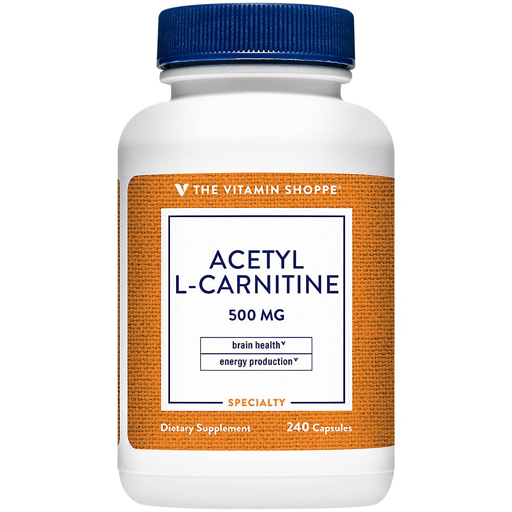 Vitamin Shoppe acetyl- L- karnitin 500mg - podporuje zdravou funkci mozku a paměti, podporuje výrobu energie - karnipure ™ nabízí nejčistší formu L- karnitinu (240 kapslí)