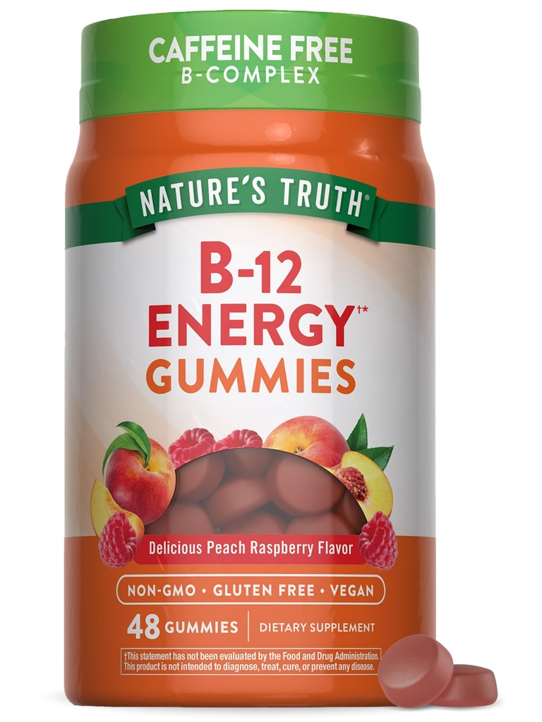 Nature 's Truth Vitamin B Complex Gummies PHAR124; 48 Count GARMAN 124; s B-Vitaminy, L-karnitin & Ashwagandha PHAR124; Vegan, Non-GMO & Gluten zdarma dodatek