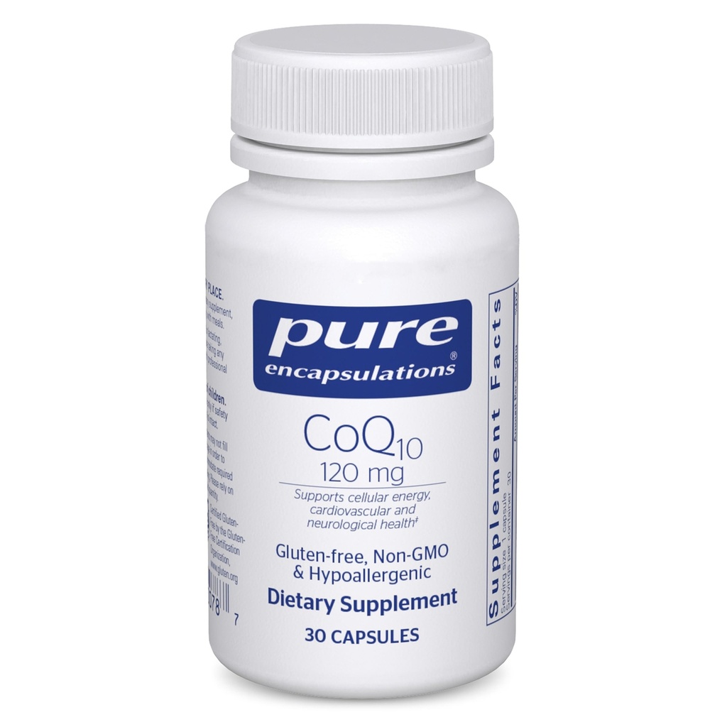 Čisté enkapsulations CoQ10 120 mg - Coenzym Q10 Supplementary for Heart Health, Energy, Antioxidants, Brain & Memory Health - Cellular Health, Cognition & Cardicular Support * - 30 Kapsle