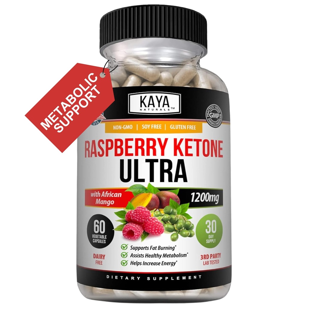 Kaya Naturals Keto Diet Malina Keton - doplněk hubnutí, kontrola appetit, zvýšení metabolismu - 60 Počet