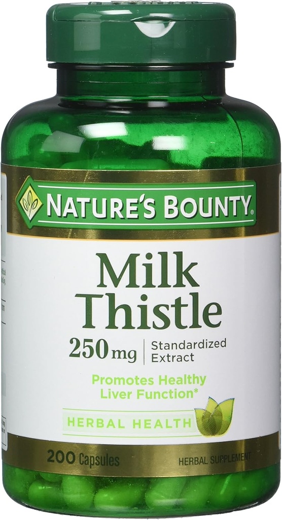 Natural 's Bounty Milk Thistle 250 mg Kapsle 200 ea (Balení po 2)