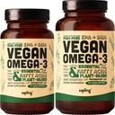 Vegan Omega 3 60 Softgels & 180 Softgels Bundle - Plant based DHA & EPA Fatty Acids - Karagenan zdarma, Alternativa k rybímu oleji, podporuje srdce, mozek, společné zdraví - udržitelně sourced řasy