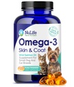 Omega 3 Rybí olej pro malé psy a kočky - dodatek k rybím oleji pro psy a kočky s DHA & EPA mastnými kyselinami pro zdravou pleť a kabát - Zlepšuje vypouštění a uvolňuje suchou kůži, svědění kůže - 500mg - 120 Kapsle