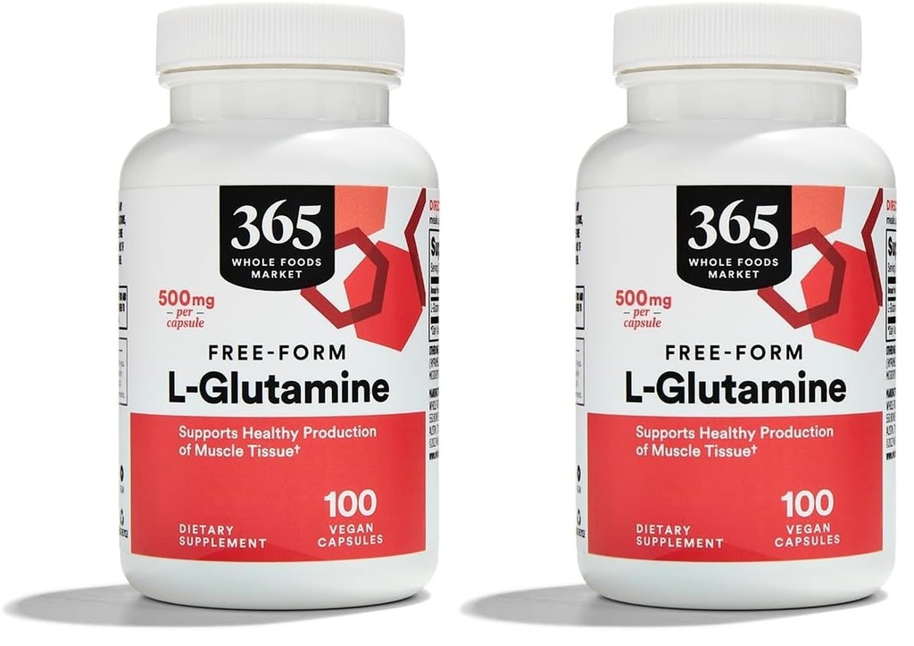 All Foods Market, L glutamin 500Mg Veggie Caps, 100 Počet (balení po 2)
