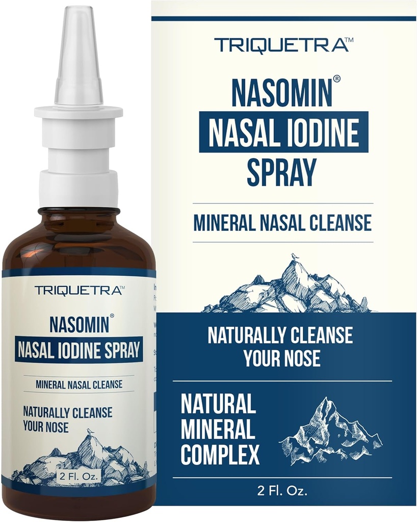 Nasomin ® jód Nasal Spray - Cleanses & Refreshes your Nasal Passages - jód & Fulvic acid Blend - 150 + Uses Per Bottle - 100% přírodní minerální formule - (2 oz. Bottle + Nasal Sprayer)