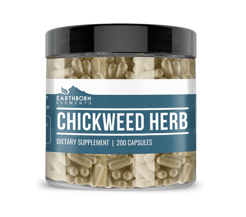 Zemní živly Chickweed Herb (200 kapslí) Čisté, žádné plnidla nebo přísady