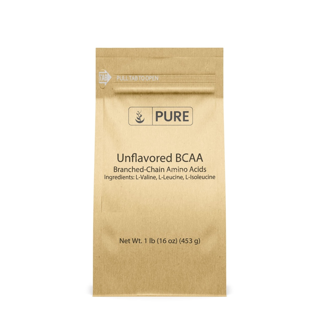 Čisté původní ingredience Neochucené Instantized BCAA (1lb) prášek, rozvětvený řetězec esenciální aminokyseliny, dodatek