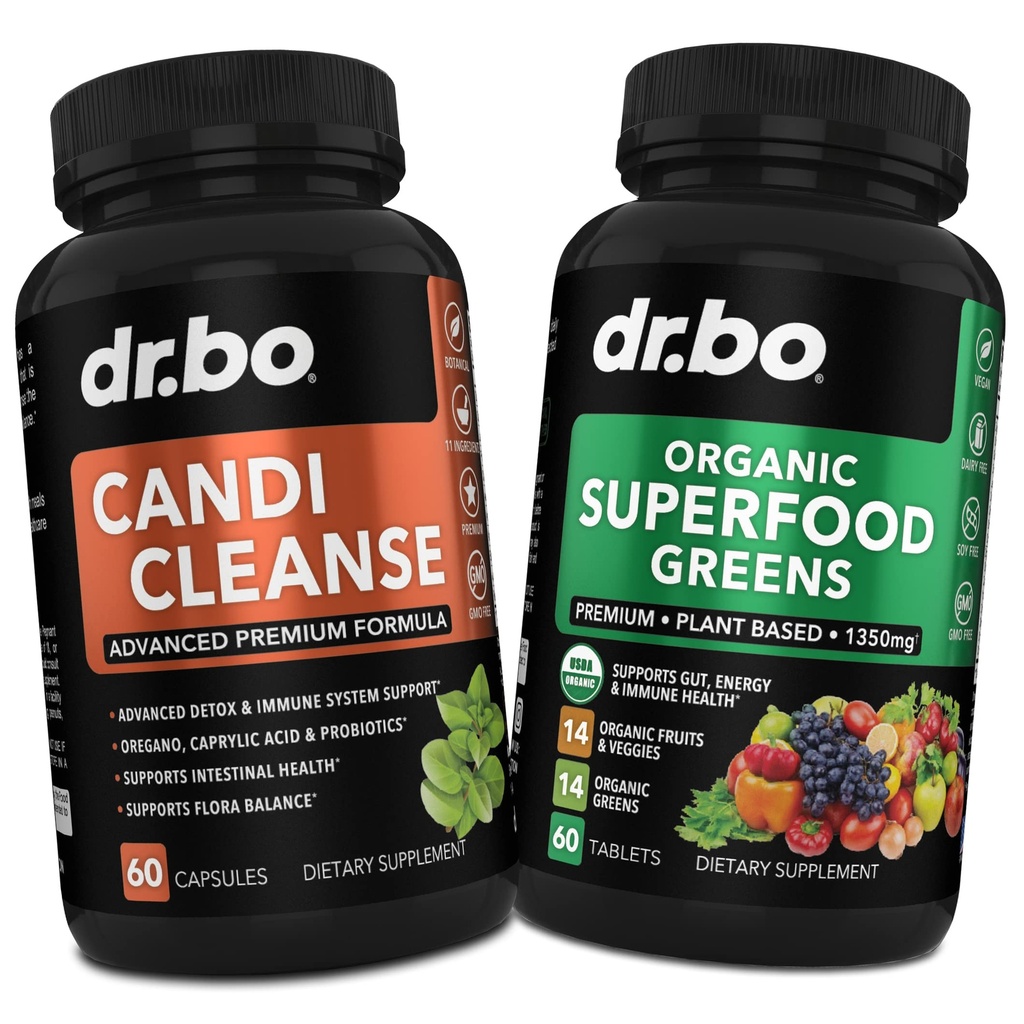 Candi Cleanse & Organic Superfood Green & Ovocné doplňky - Oregano Balance Control Supplement Cleanser - Daily Energy Super Food Fruits and Veggies Doplněk Tablety Plus Zeleninové potraviny
