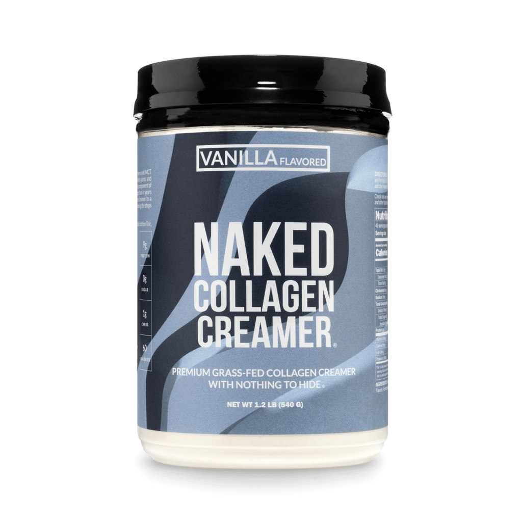 Naked Collagen Coffee Creamer - Vanilla Collagen Creamer For Coffee - Dairy- Free, gluten- Free, GMO- Free - Podpora vlasů, kůže, a hřebíky - 40 Služeb