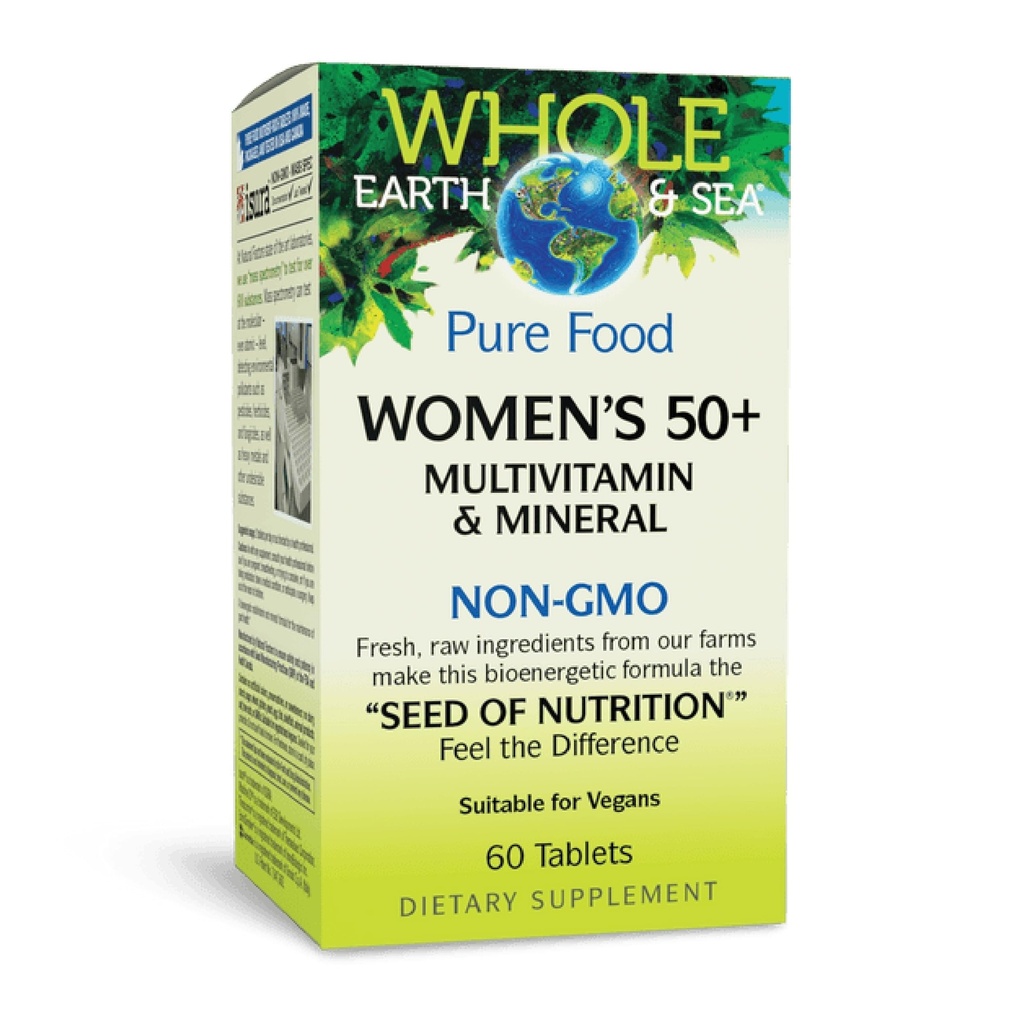 Přírodní faktory Celá Země & moře Ženy 50 + Multivitamin & Mineral, 1 Serving Obsahuje výživu Ekvivalentní ½ lb Veggies, 60 Tablety