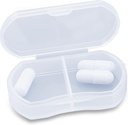 Pouzdro na plotýnky pro malý portable Pořadatel portable Travel Daily Pill Containers AM & PM Mini Pill Box Vitamin, Rybí olej, Držák doplňku (1 PCS, bílá)