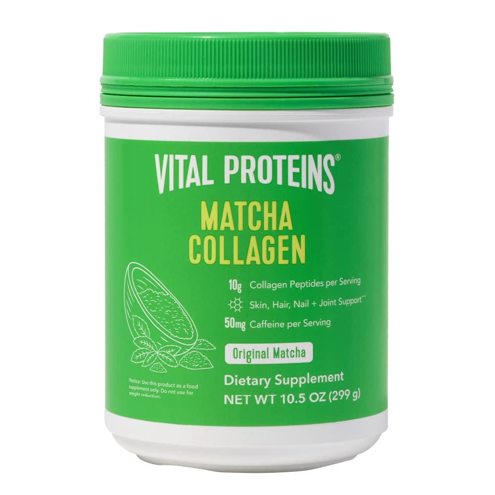 Vital Proteins Matcha Collagen Peptides Powder Supplement, Matcha Green Tea Powder, 10.5 oz, Originální ochucené