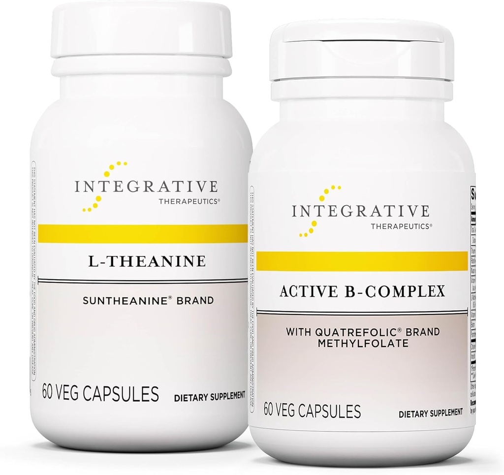 Integrační terapeutika Bundle s aktivní B- Complex, 60 Kapsle & L- Theanine, 60 Kapsle - Aktivní B- Complex na podporu energie metabolismus s 8 B- Vitamíny * - L- Theanine na podporu relaxed stavu *