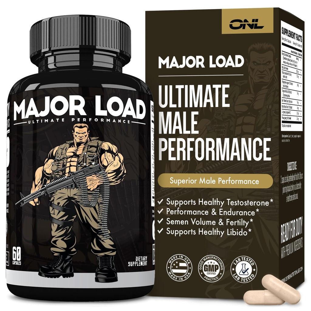 Hlavní zatížení Testosteron Booster pro muže - Testosteron dodatek s rohovými kozí trávu, Maca Root, & Tribulus Terrestris - Tongkat Ali Men 's Energy, Stamina a síla - Test Booster 60 Kapsle
