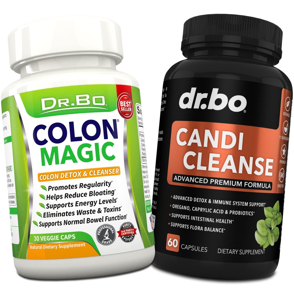 Colon Cleanse Candi Detox Formule - Přírodní Bowel Cleanser pilulky pro střevní vyfukování a anti overgrown Očištění pro ženy a muže - Denní zácpa Relief Dodatek Gut Somech Balance Control