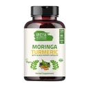 Organic Moringa Oleifera Powder & Turmeric Root Powder with Blackpepper 120 Capsules Current 124; Made with Organic Moringa, Turmeric and Black Pepper Current 124; Vegan, Gluten- Free and Non- GMO.