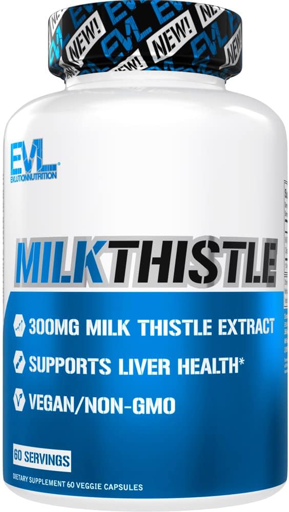 Eluce EVL Silymarin Mléko Thistle Kapsle - Doplněk pro optimální jaterní čištění Detox & Opravy - Bylinný doplněk pro podporu jater s čistým mléčným Thistle Extract - 60 Non- GMO Veggie Kapsle