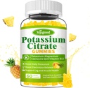 Citrátové žvýkačky kalium - High potency Draslík dodatek pro svalové zdraví, Leg Cramp Relief, Electrolyte Balance - Vegan, Non- GMO, Gluten- Free, Ananas Flavor, 60 Počet