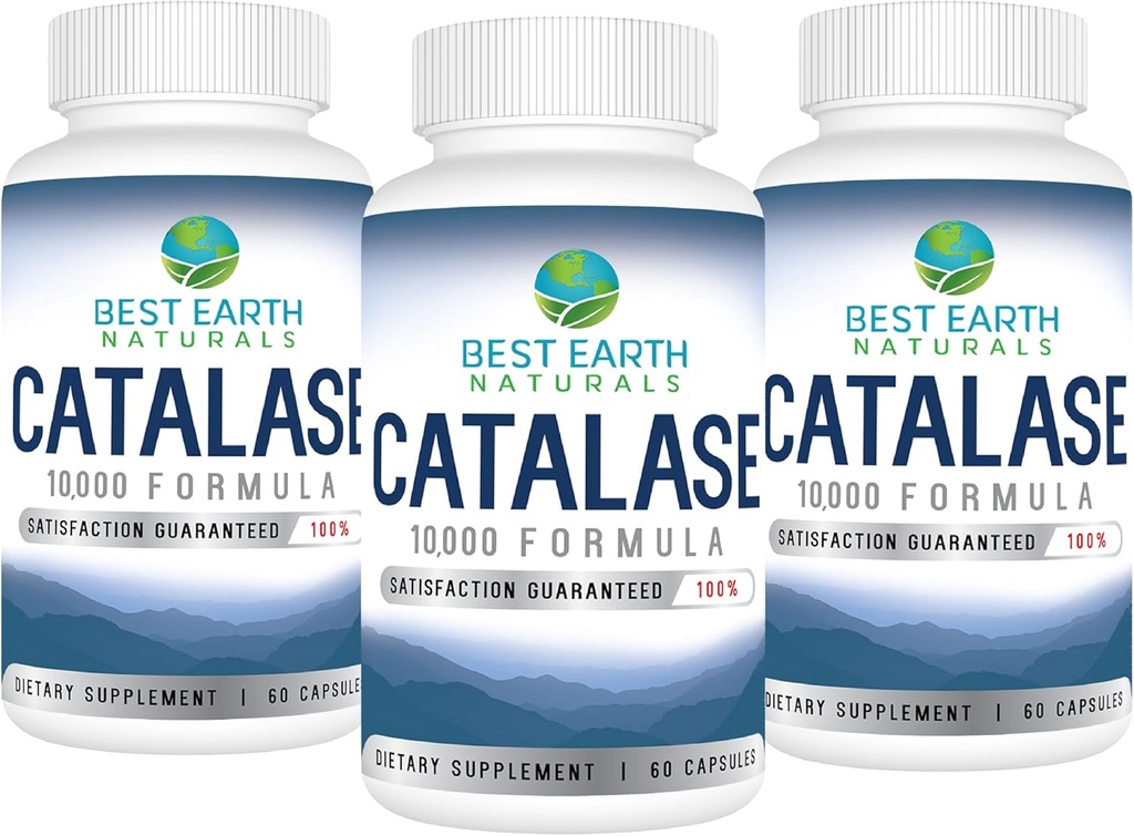 Nejlepší Naturals Země Catalase dodatek 10.000 s Saw Palmetto, Biotin, Fo-Ti, PABA - Vlasové doplňky pro silné vlasy - 180 Kapsle - balení po 3 (90- denní dodávky)