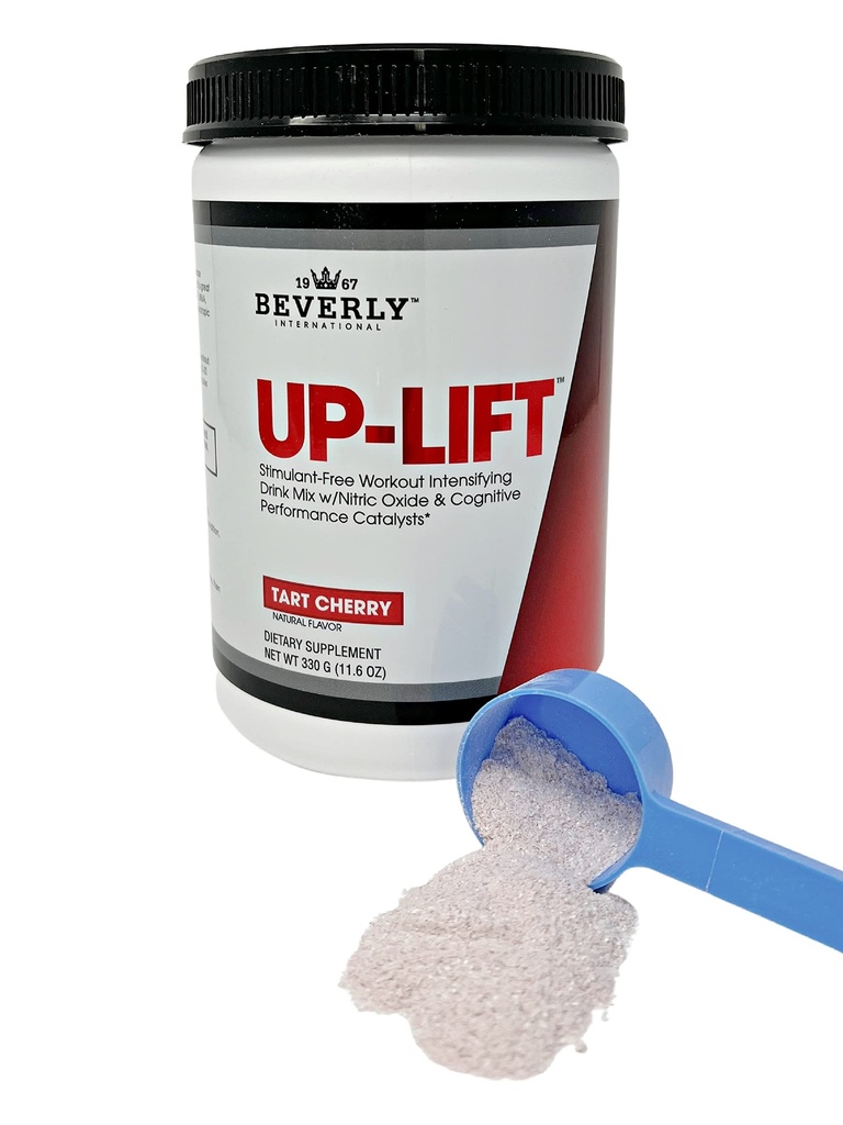 Beverly International Up- Lift stimulant zdarma 330 gramů. Cvičení Energy Drink Mix w / Oxid dusičný a kognitivní výkonnostní katalyzátory. UP Vaše hraní. Beta Alanine, L- Citrulline, L- Tyrosin.
