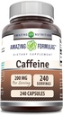 Amazing Applicas Caffeine 200 Mg per Serving CLAS124; Kapsle CLAS124; Non- GMO CLAS124; Gluten- Free CLAS124; Made in USA (1 balení, 240 Počet)