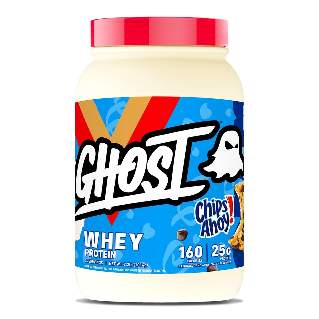 GHOST Syrovátkový protein Powder, Chips Ahoy! - 2LB, 25G proteinu - syrovátkový protein Blend - The Post Workout Fitness & Nutrition Shakes, Smoothies, Pečení a Vaření - Kusy cookie uvnitř