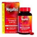 MegaRed Antarktický krilový olej 500mg Omega 3 Fatty Acid dodatek, Extra síla EPA & DHA Krill Oil Softgels (90cnt Box), Astaxanthin, Heart Health dodatek s No Fish Oil Aftertact