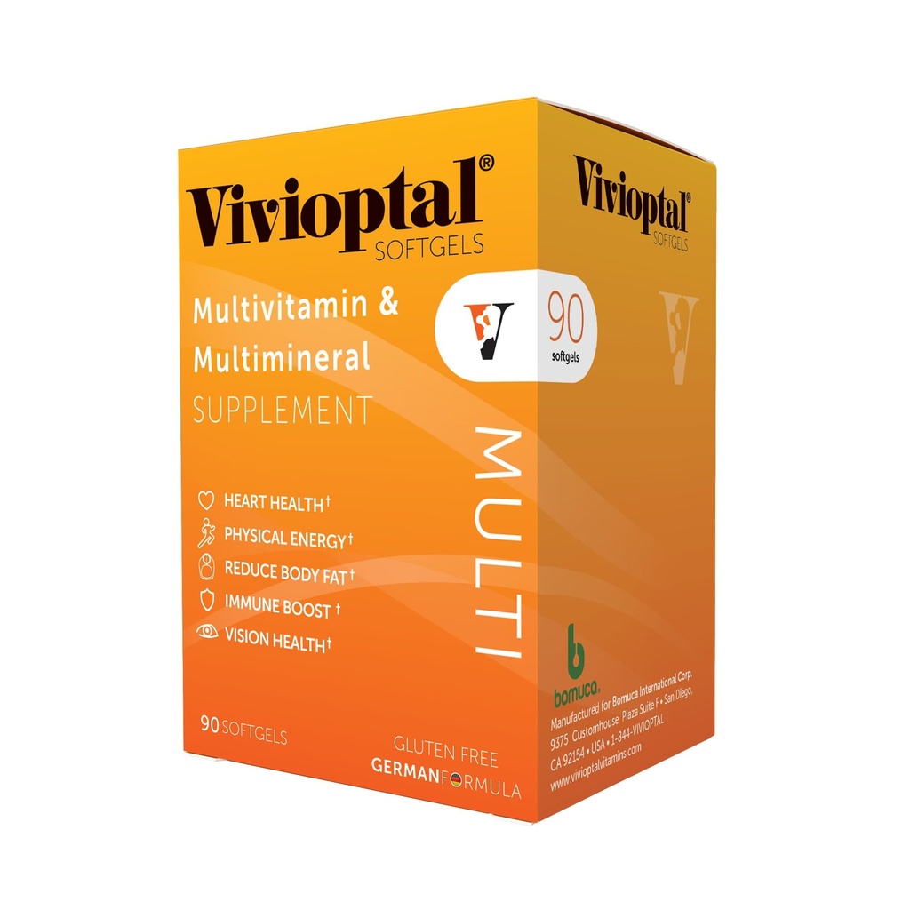 Vivioptal Multi, 90 Softgels, Multivitamin & Multimineral, gluten zdarma, německý vzorec