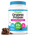 Orgain Organic Vegan Protein + 50 Superfoods Powder, Creamy Chocolate Fudge - 21g Plant Based Protein, 9g Prebiotic Fiber, No Lactosa, Gluten Free, No Add Sugar, 2.02 liber (Balení květen Vary)