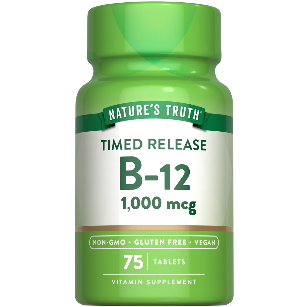 Nature 's Truth Vitamin B12 1000 mcg Is124; 75 Načasované verze Tablet Is124; Vegan, Non-GMO & gluten zdarma dodatek