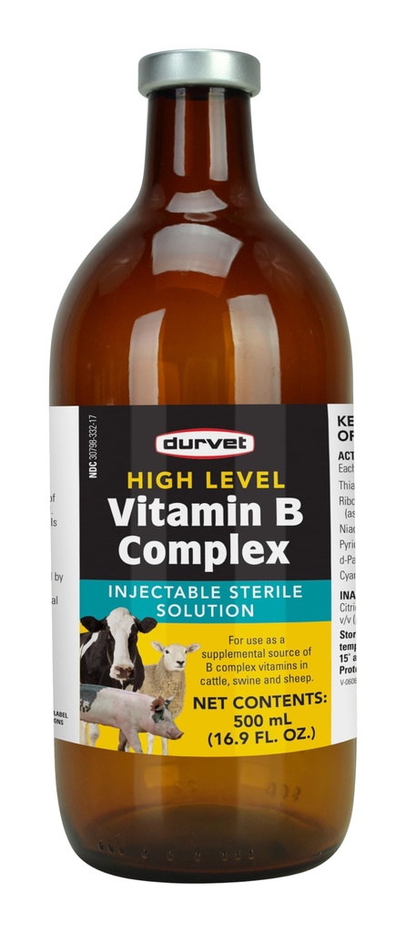 Durvet 063404 Vysoký stupeň vitaminu B Komplex Yellow.500 Ml
