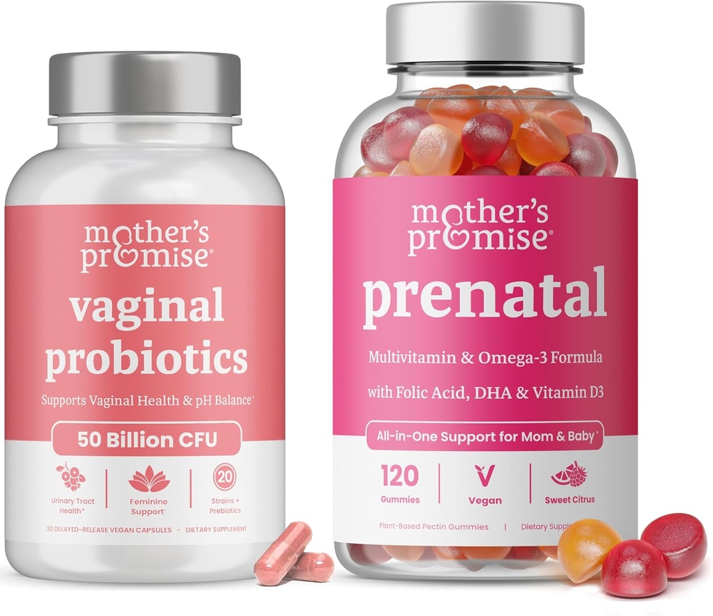 Prenatální vitamínové gumy a vaginální probiotika pro ženy Bundle