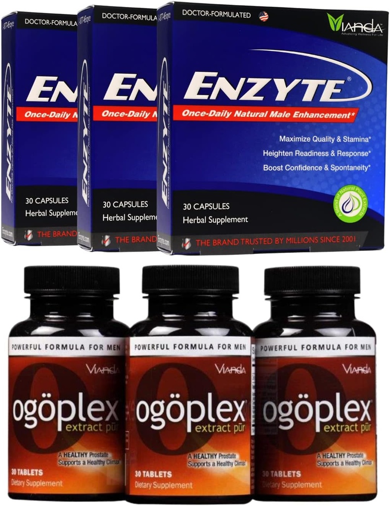 Enzyte ® + Ogoplex ® Bundle 124; Natural Male Enhancement + Prostate & Climax Enhancement - 90 denní dodávka každé značky
