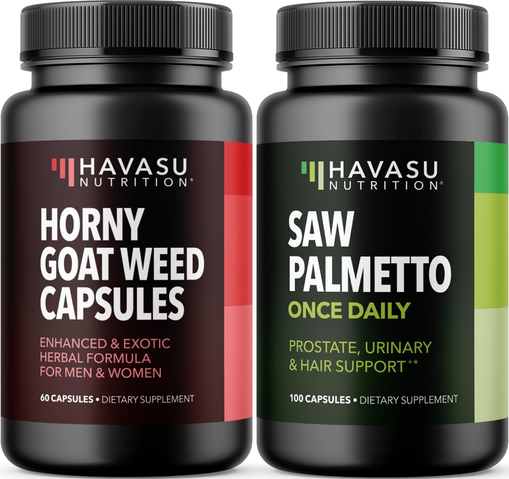 HAVASU NITRION Horny Kozí travní kapsle (30 porcí) & Saw Palmetto Kapsle (100 porcí)