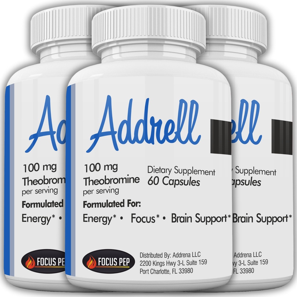 Addrell Energy Stimulant Pills - Studijní dodatek Alternativní pilulka, Přírodní nootropické doplňky & Kognitivní Enhancer Substitut pro zvýšení duševní jasnosti pro ženy & Men- 180 Kapsle