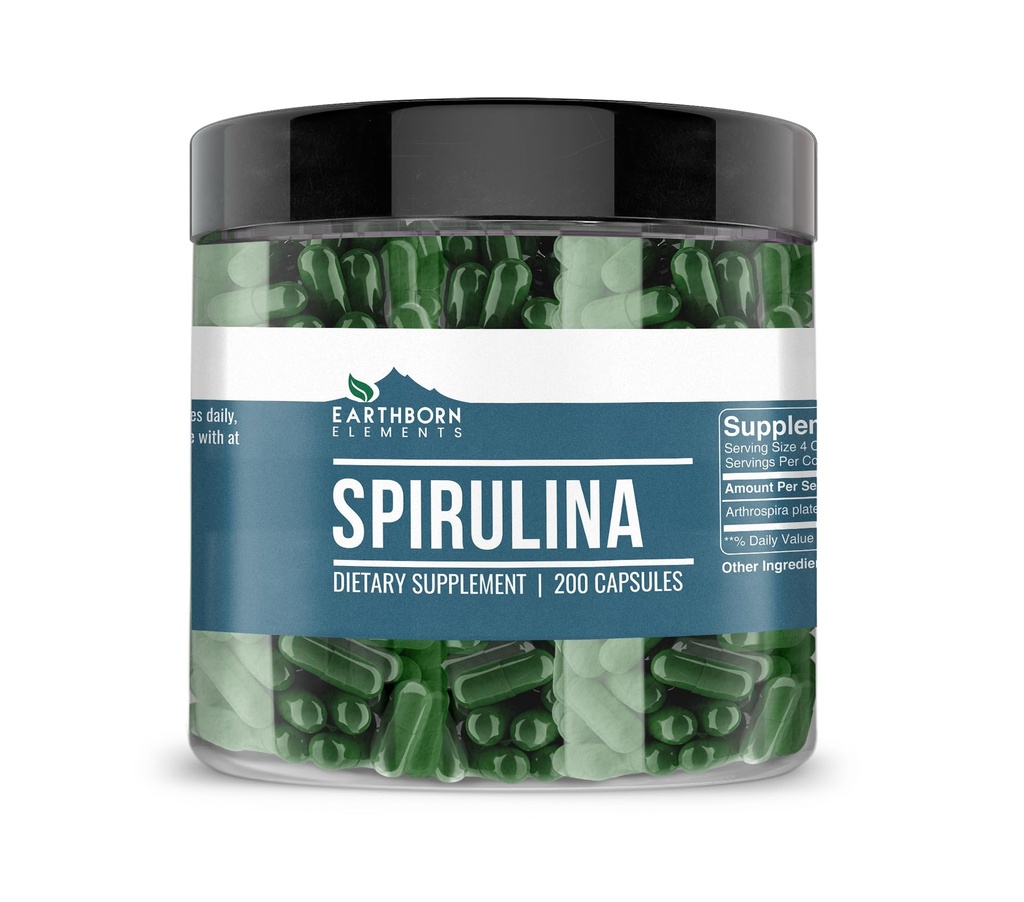 Elements Spirulina 200 Kapsle, Čisté a neředěné, Žádné přísady