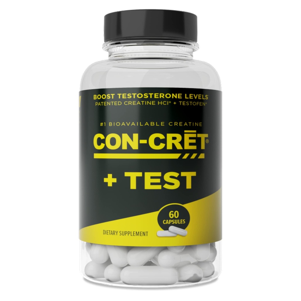 CON-CRET ® + Test, CON-CRET ® Patentovaný Creatine HCl Nyní s Testofen ®, Zvýšení hladiny testosteronu, 60 Kapsle