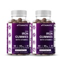 Vitamatic Iron 65 mg Gummies dodatek pro ženy a muže - 60 Veganských Gummies - Great Ochutnávání Železné Gummy Vitamíny s vitamínem C (2)