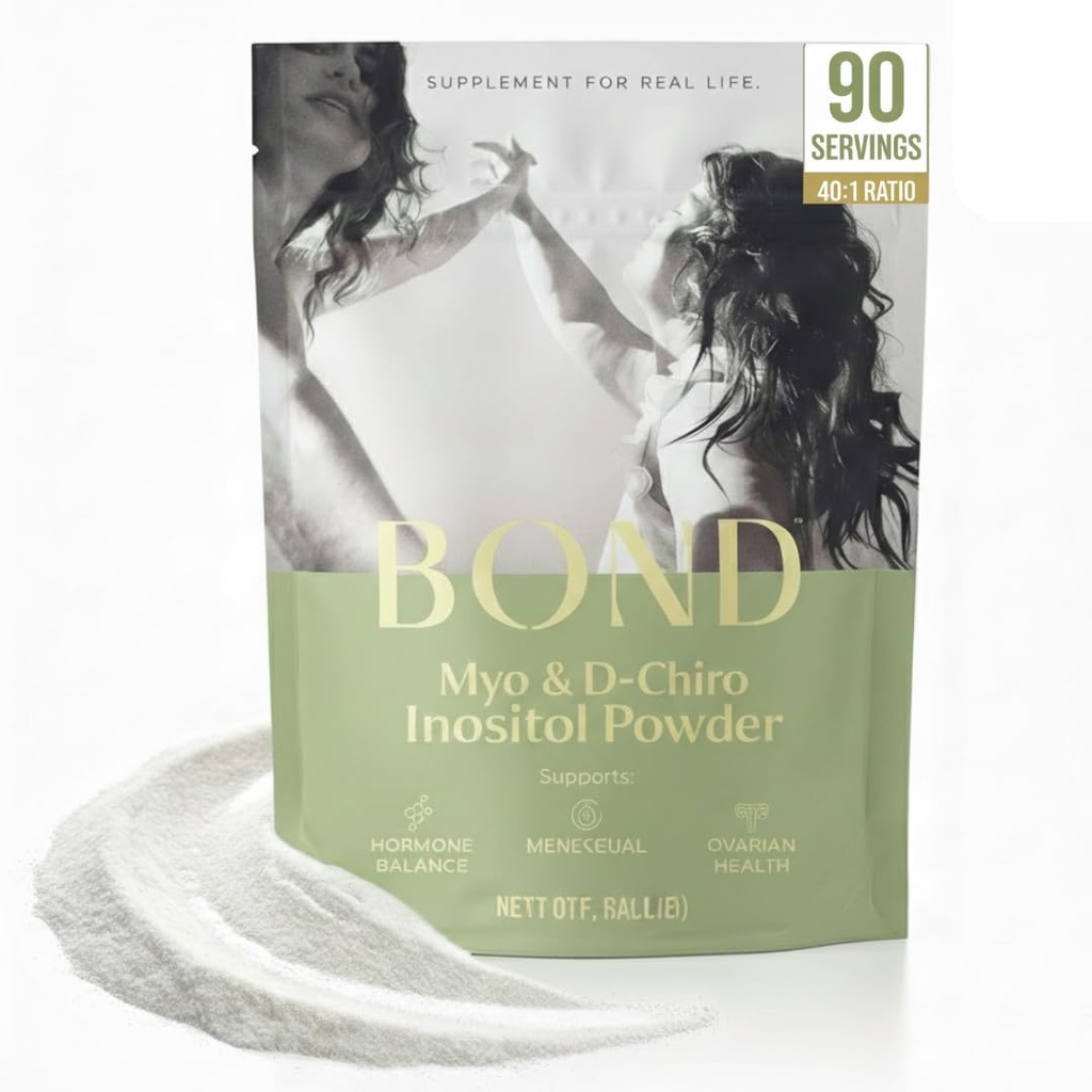 Bond Myo- Inositol & D- Chiro Inositol Powder - Hormon Balance, Cycle Regularity & Ovaria Supplementary Supplementary for Women - 40: 1 Ratio Formule - Vegan, Sugar- Free, 90 Služeb