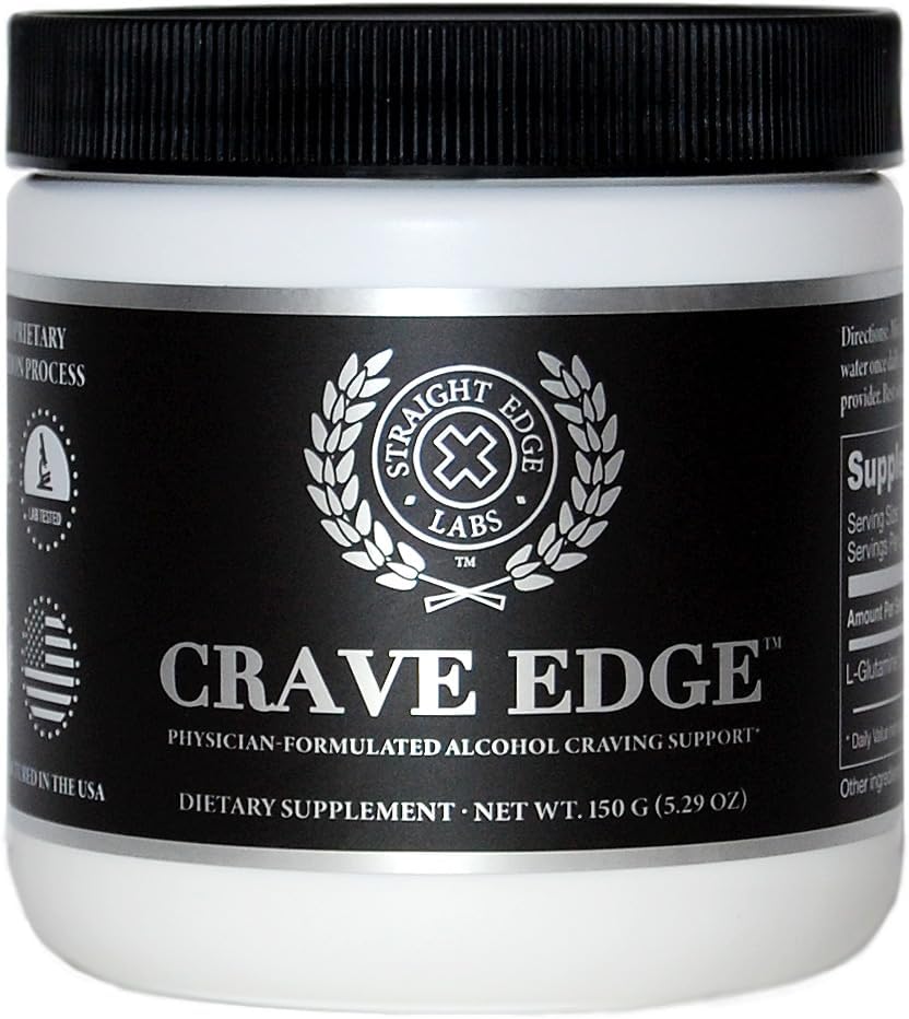 Crave Edge Alkohol Craving Support, Fyzikálně vyvinutý anti Alkohol Náhradní nápoj, Stop Pití, Detox jater, Rychlé hraní, žádné velké pilulky nebo špatné chuti (150G Powder, 30 Servings)