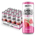 Optimum Nutrition Amino Energy Sparkling Hydration Drink, Electrolytes, kofein, aminokyseliny, BCAA, cukr zdarma, meloun, 12 Fl Oz, 12 Pack (Balení květen Vary)