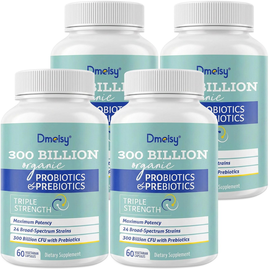 Probiotika pro ženy a muže, 300 miliard CFU 24 Strany Probiotika + 15 Organic Herbs Prebiotics Blend, Stabilní Gut Zdravotní dodatek pro stravovací imunitní & Whole- Body Health, 8 Měsíce Dodávka