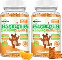 Hořčík Gumy pro děti - Magnesium Glycinátové gumy dodatek s L- theanin, Vitamin B6, D3 pro dospělé a děti, klid hořčík pro spánek, relaxace, mozek, kosti, cukr zdarma Orange 120ct