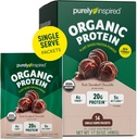 Čistě inspirovaný organický protein prášek, 14 Single Serve Packets, Bohatá dekadentní čokoláda - 20g Plant- Based Protein Powder for Smoothies & Shakes - Dairy- Free, Non- GMO - pro muže a ženy