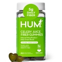 HUM Celer Juice Fiber Gummies pro dospělé, První Prebiotic Celer Juice Gummy, Gluten Free Fiber dodatek podporuje detoxikaci, Gut zdraví, Zelené gumy, Chlorofyl & Prebiotic Fiber, 60 Počet