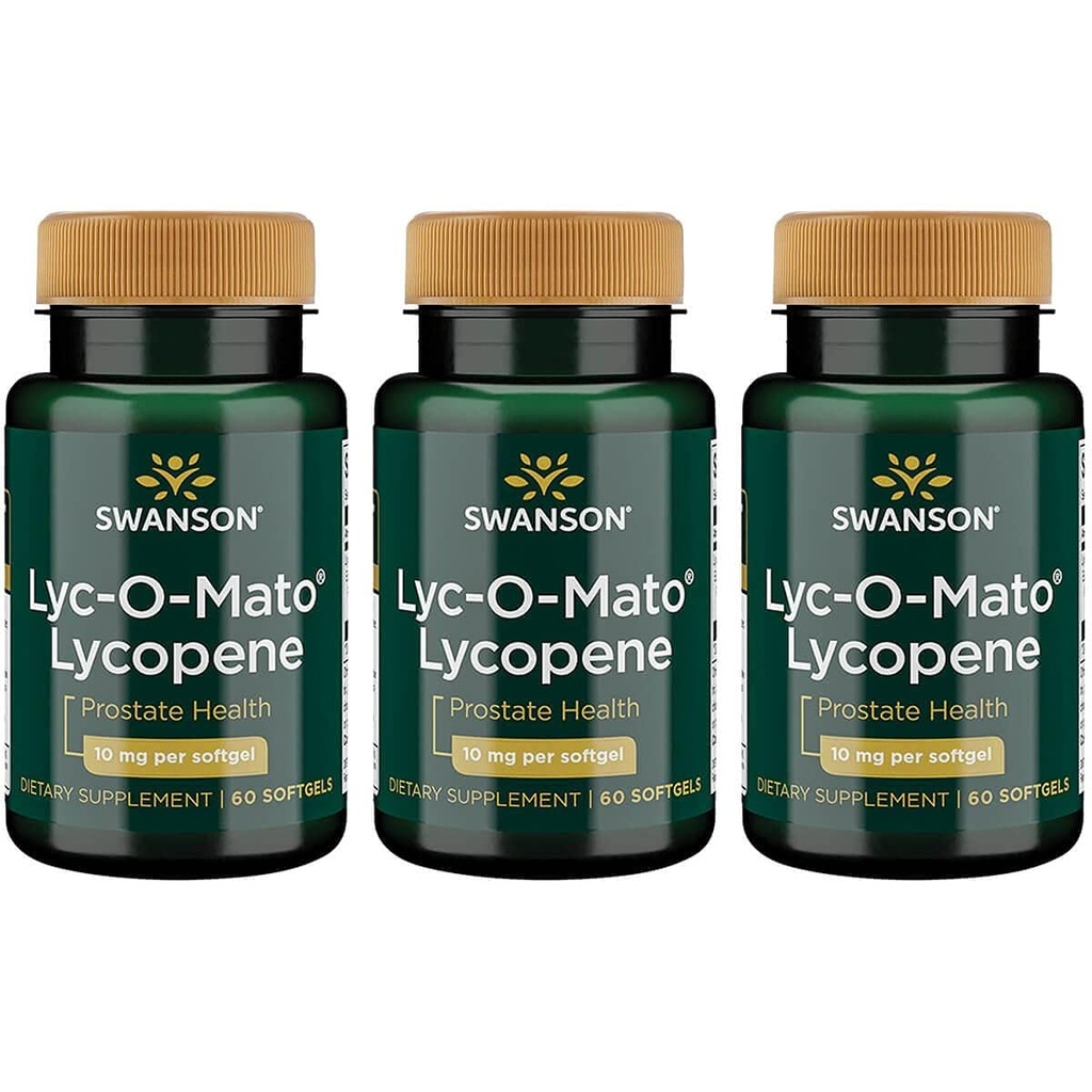 Swanson Lyc- O- Mato Lycopene 10 miligramů 60 Sgels (3 balení)