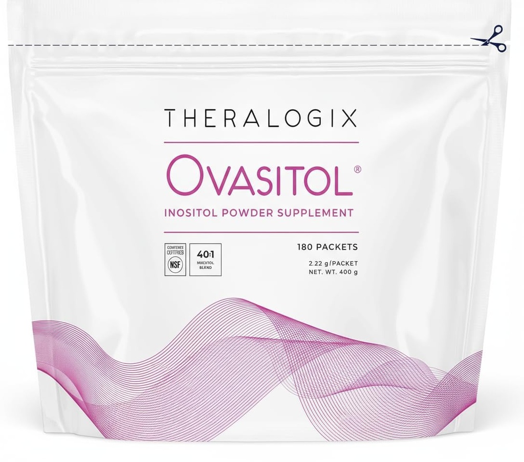 Theralogix Ovasitol Inositol Powder Packets - 90- Day Supply - Myo- Inositol & D- Chiro Inositol for Hormon Balance & Ovarial Function Support * - NSF Certified - 180 Packets