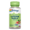 SOLARAY Cayenne česnek 540 mg - Cayenne Pepper a česnek doplňky s Capsaicin - Dodávání 40 000 Tepelné jednotky - Non- GMO projekt ověřený, Vegan, 60- denní záruka - 100 Serings, 100 VegCaps